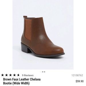 Torrid Faux Brown Leather Chelsea Bootie